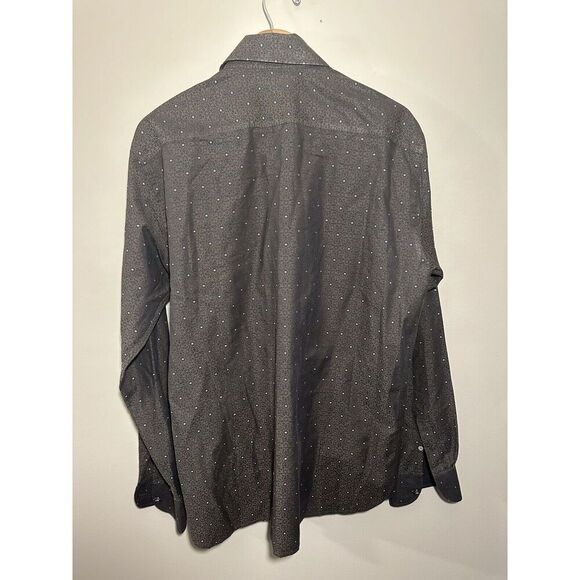 Ted Baker London Long Sleeve Button Shirt Slim Fit Sz XL 5 Brown Pink Polka‎ Dot - Picture 3 of 7